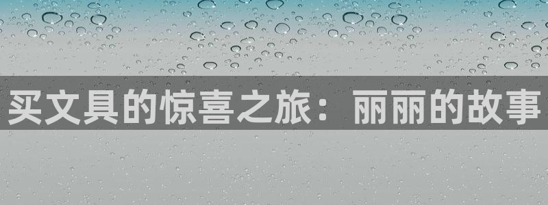 AG8九游会游会：买文具的惊喜之旅：丽丽